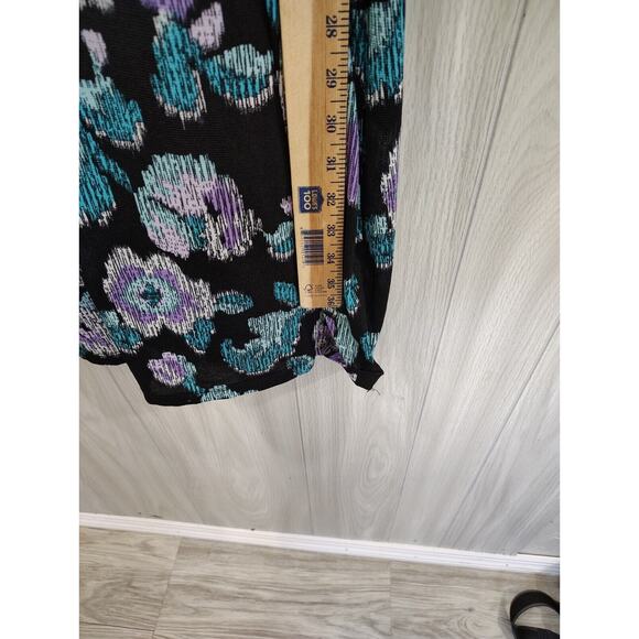 Madison Floral A-Line Dress Women's Square Neck Lined Stretch Size L Business - Picture 5 of 7